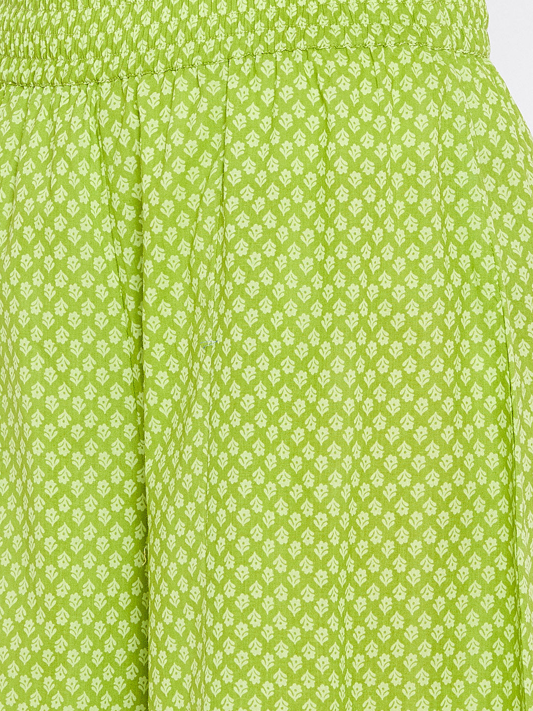 Women Green Printed Flared Palazzos