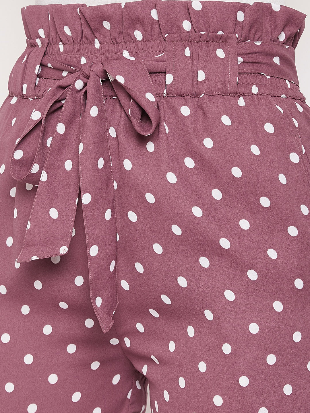 Women Mauve Printed Loose Fit Regular Shorts