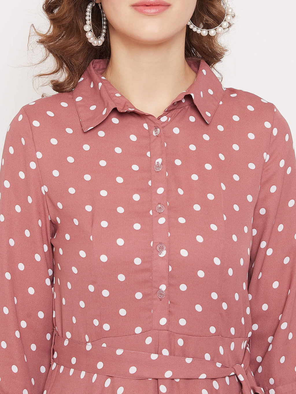 Women Pink Printed Fit and Flare Dress
