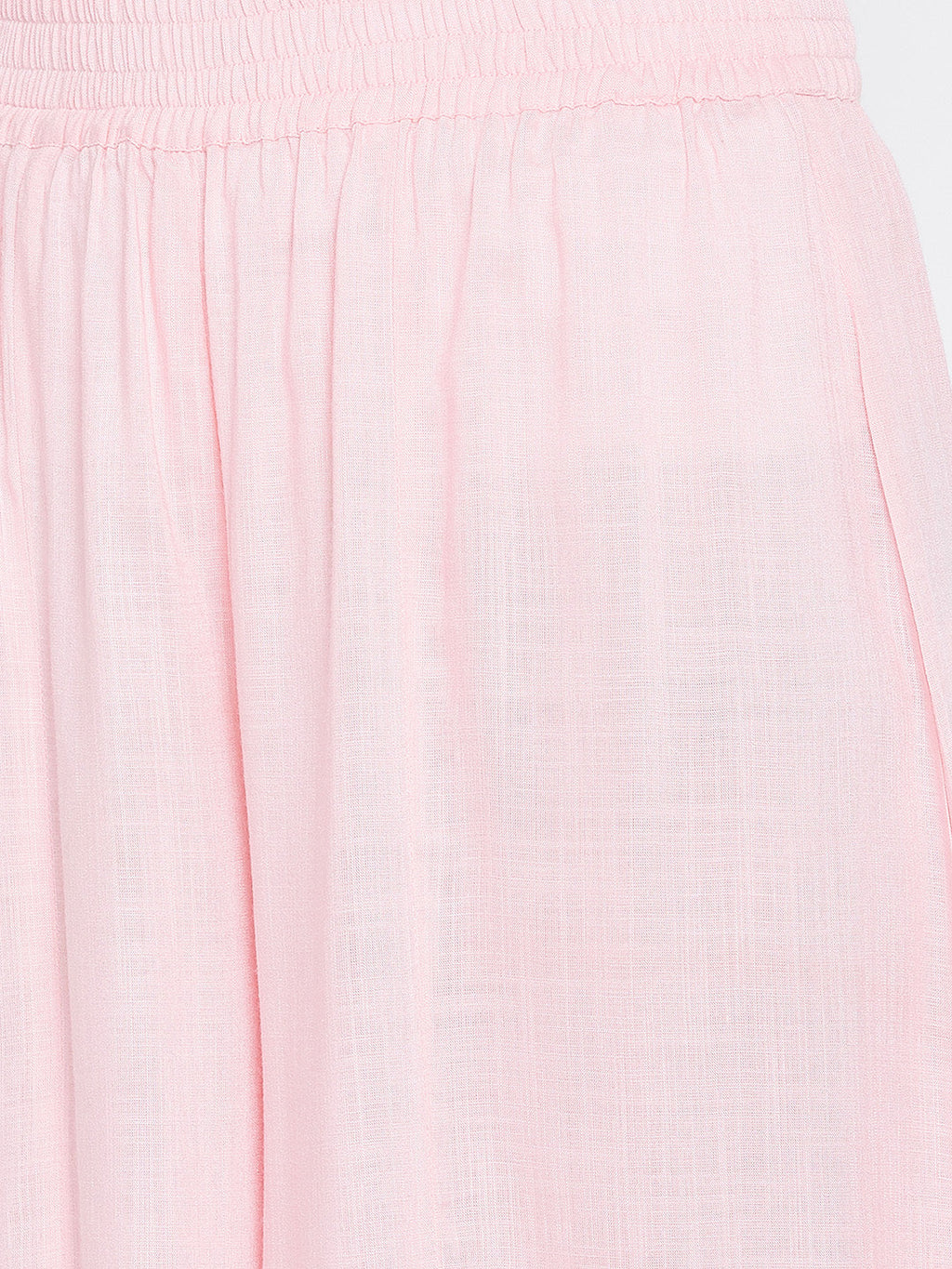 Women Pink Relaxed Flared Solid Parallel Trousers