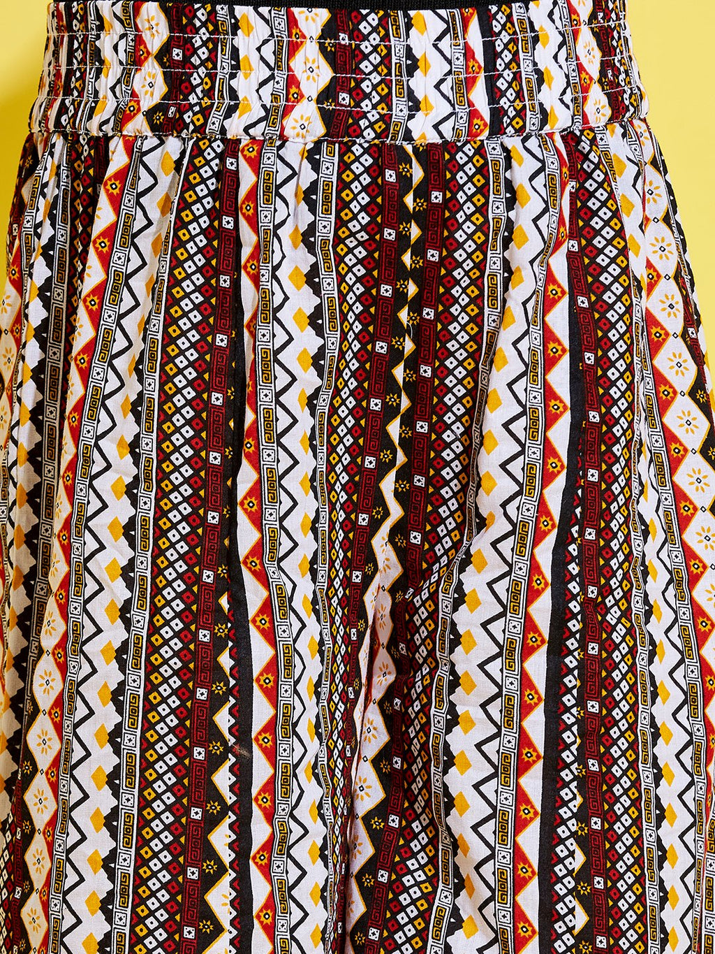 Cherry Jerry Girls Maroon Ethnic Motifs Printed Relaxed Cotton Trousers