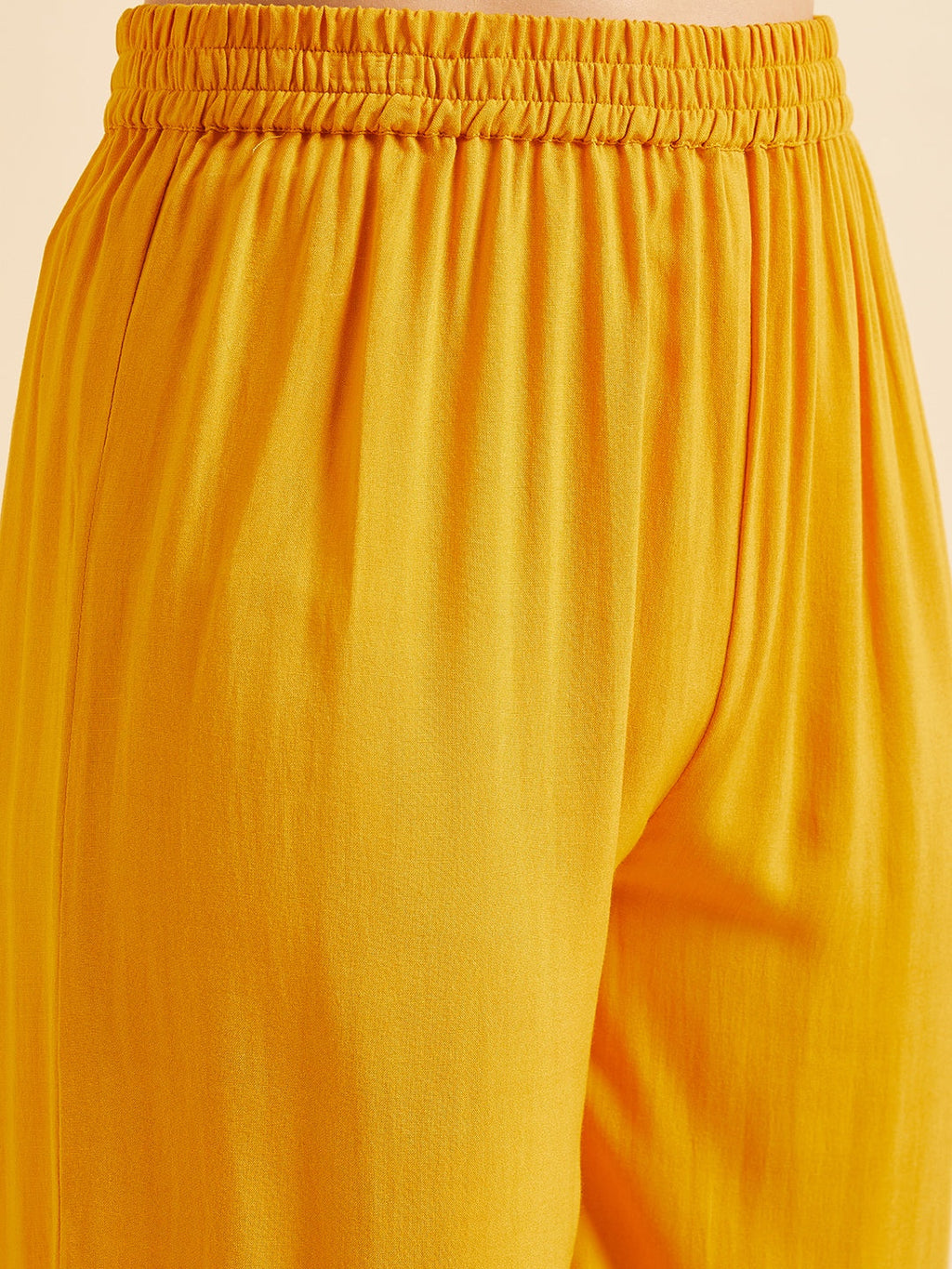 Yellow Ethnic Motifs Chinkari Work Regular Kurta with Trousers & Dupatta