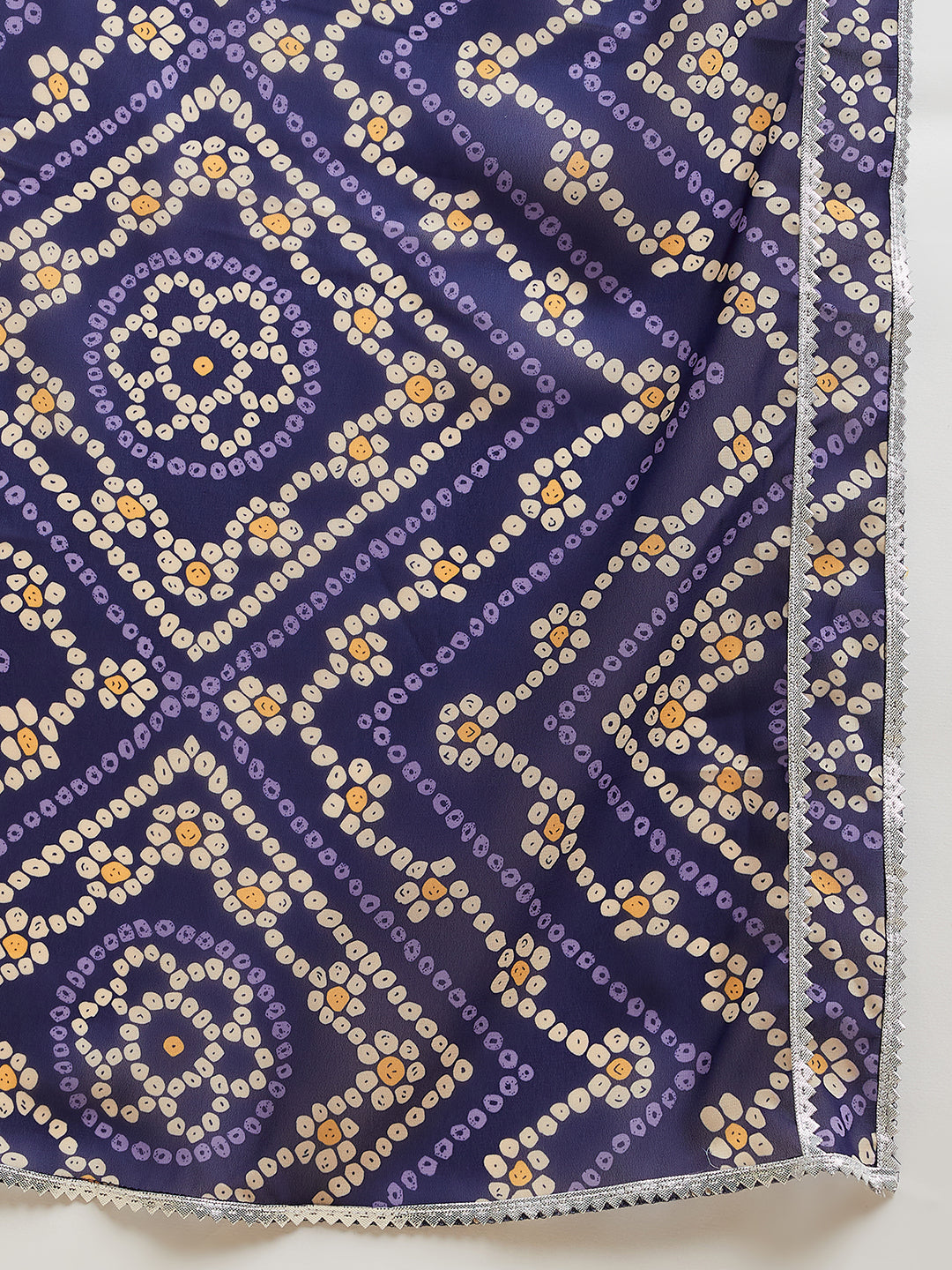 Bandhani Printed Georgette Angrakha Ethnic Dress With Dupatta