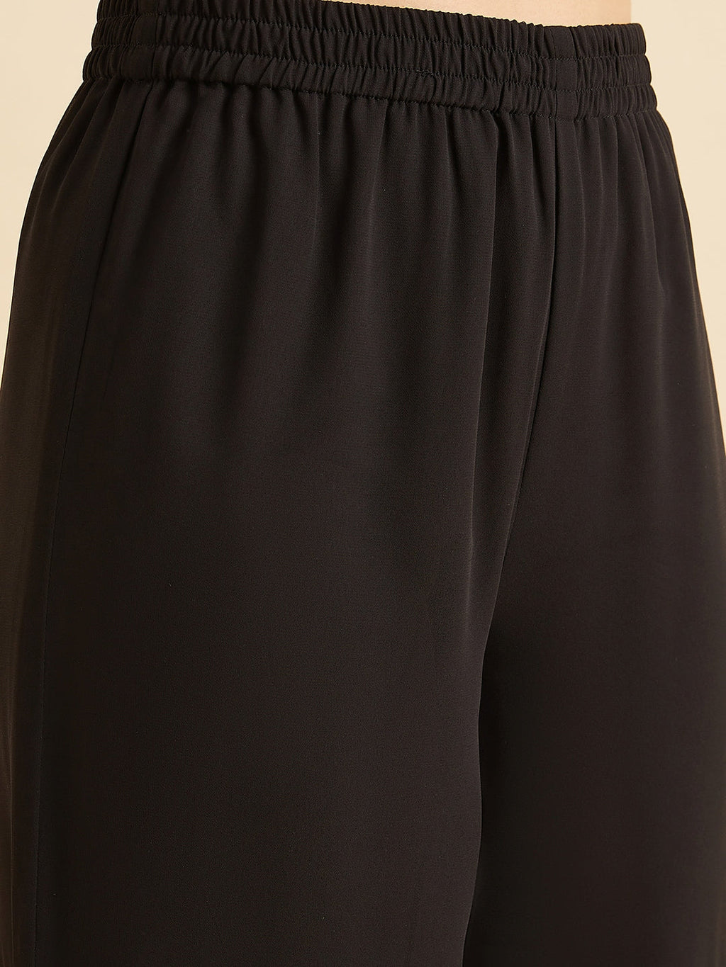 Black Embellished Mirror Work Kurta With Sharara & Dupatta