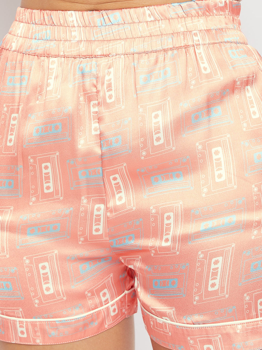 Women Pink & Beige Printed Night suit