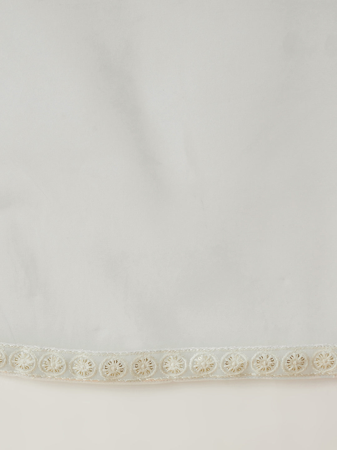 Girls Striped Embroidered Mesh Empire Sequinned Kurta & Sharara & Dupatta