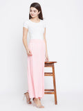 Women Pink Relaxed Flared Solid Parallel Trousers
