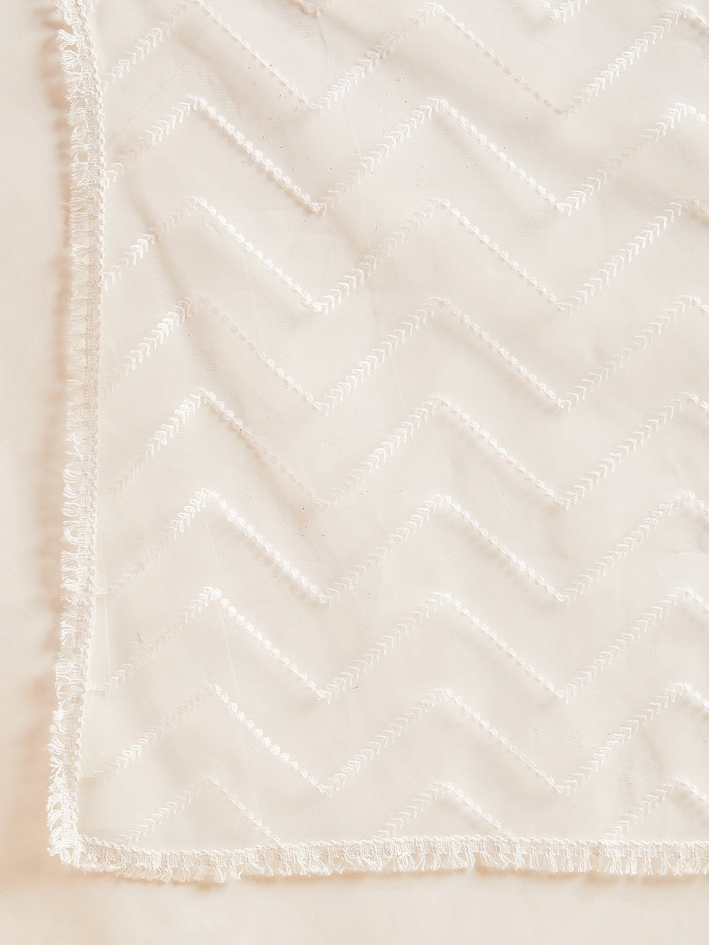 Red & White Ethnic Motifs Yoke Design Thread Work Kurta With Trousers & Dupatta