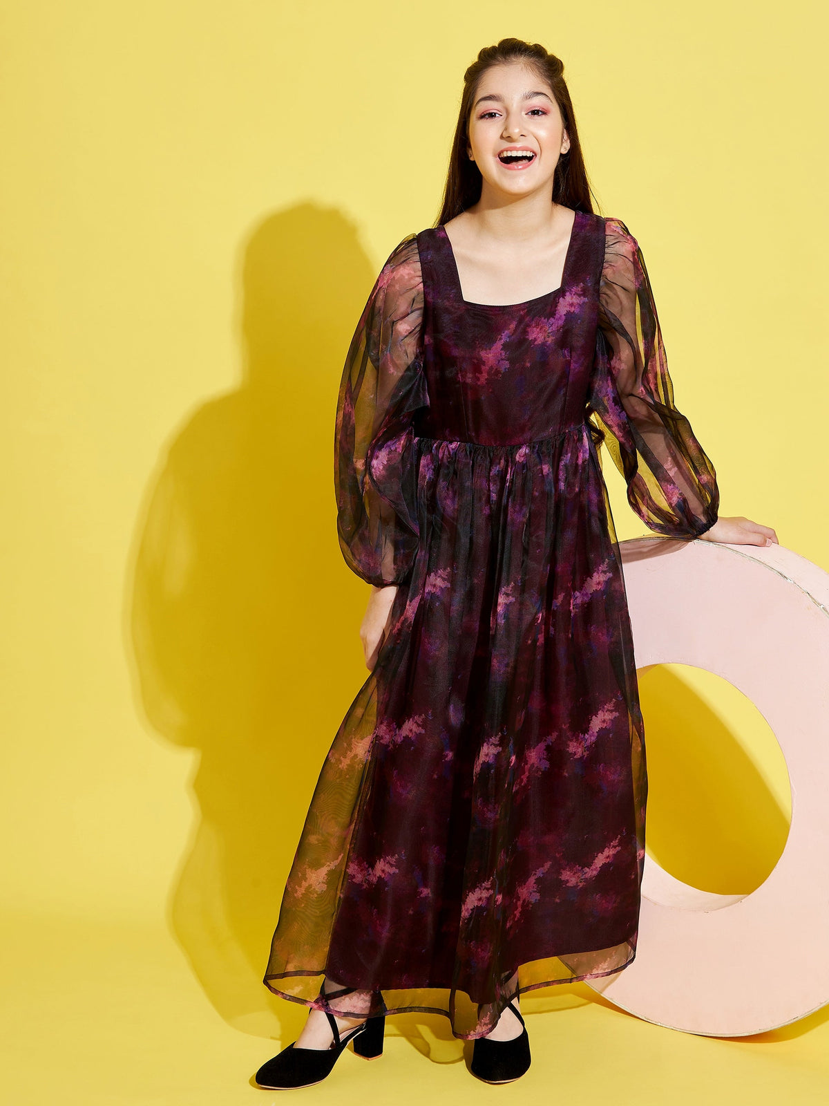 Girl Black Floral Maxi Maxi Dress