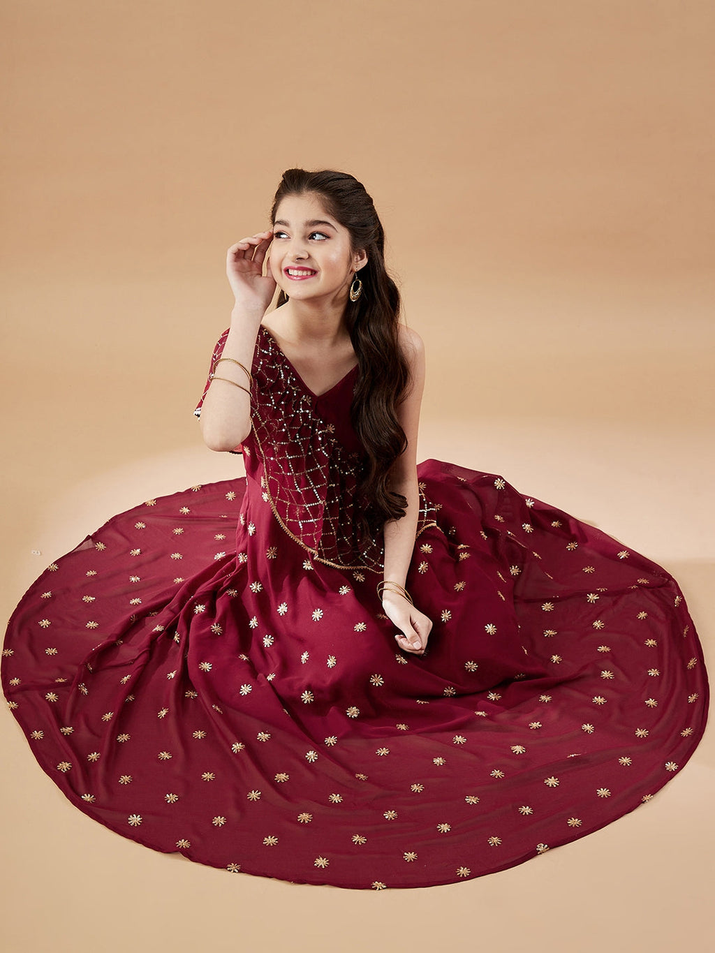 Embellished Georgette Maxi Dress