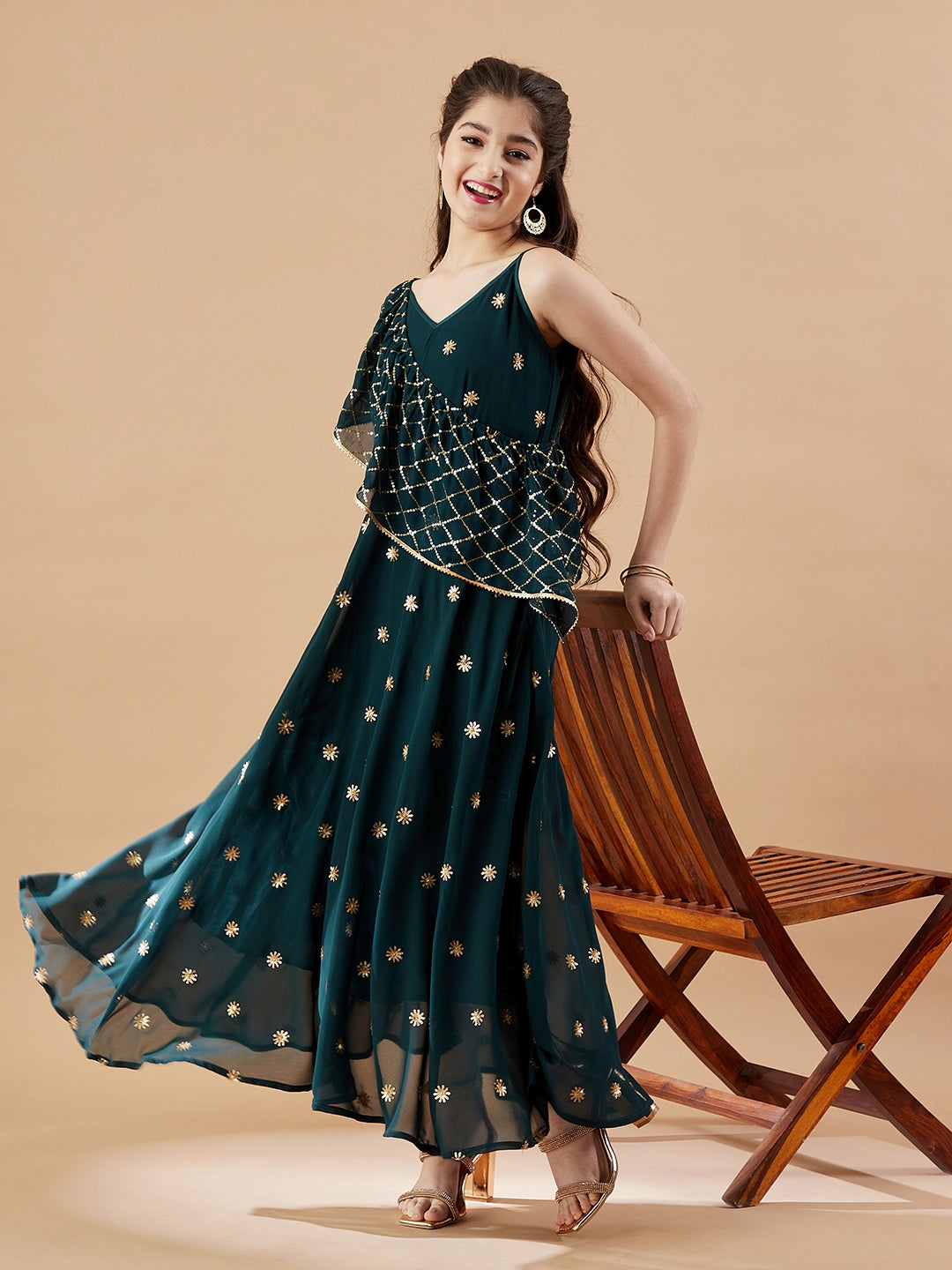 Embellished Georgette Maxi Dress