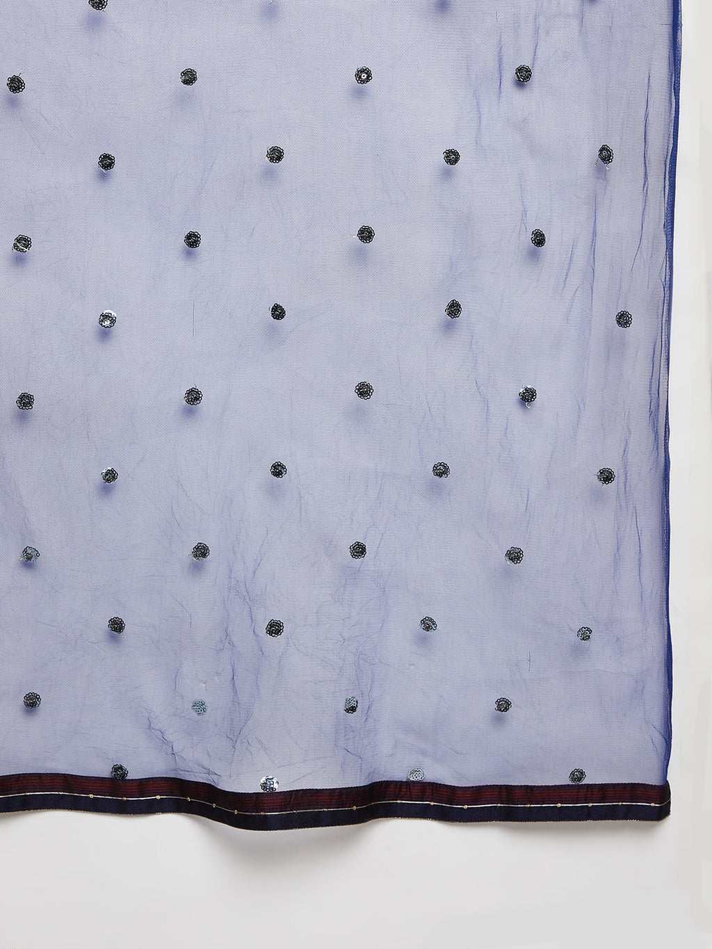 Women Maroon Blue Sequin Straight Kurta Set with Dupatta