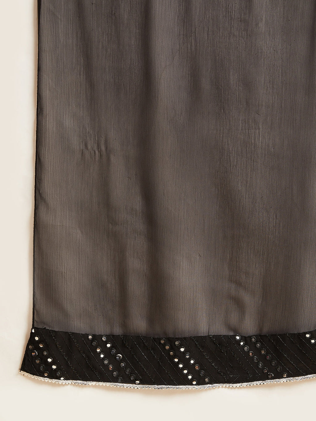 Black Mirror Work Anarkali Kurta & Trouser With Dupatta