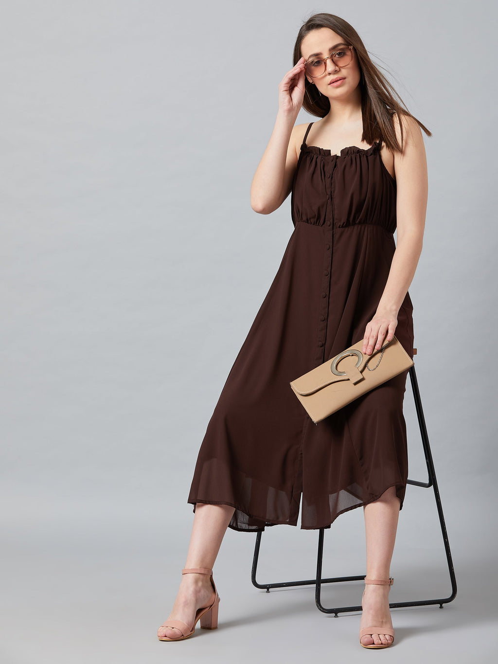 PANIT Women Fit and Flare Midi Dress