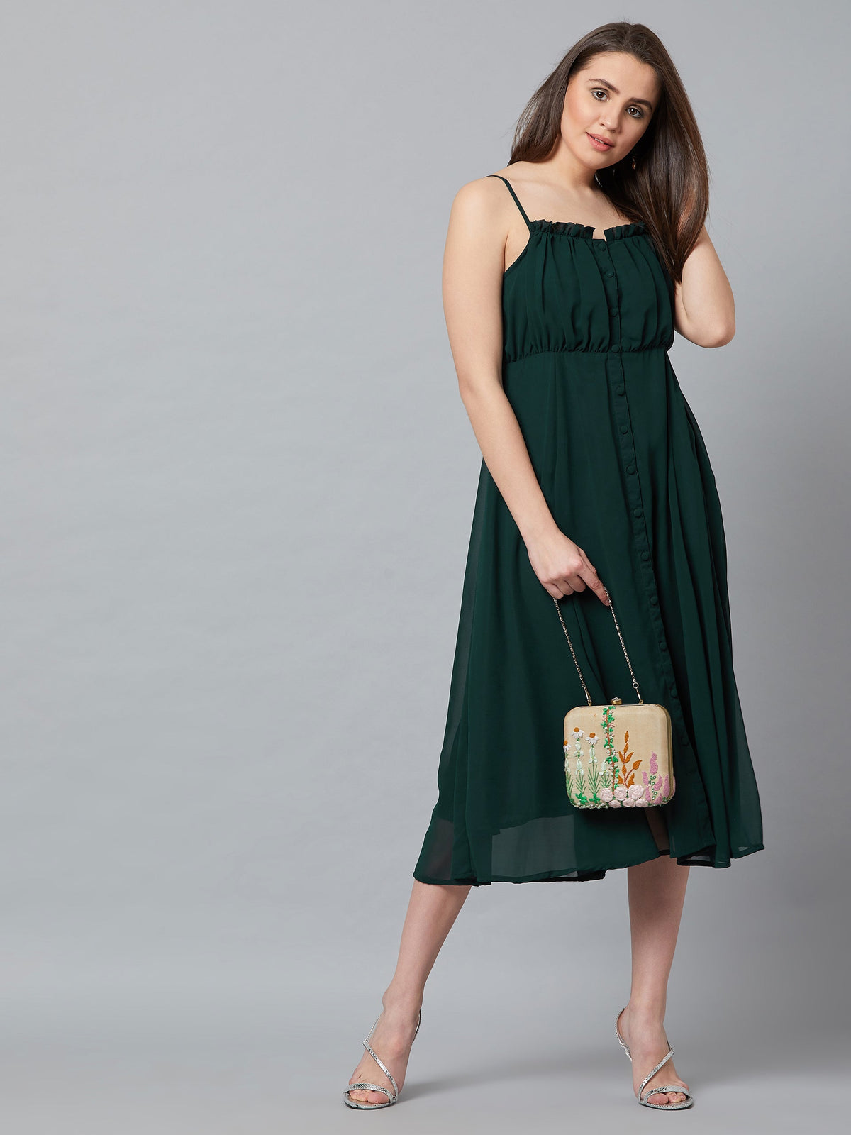 PANIT Women Fit and Flare Midi Dress