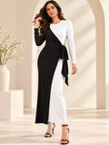 Colour blocked Maxi Dress