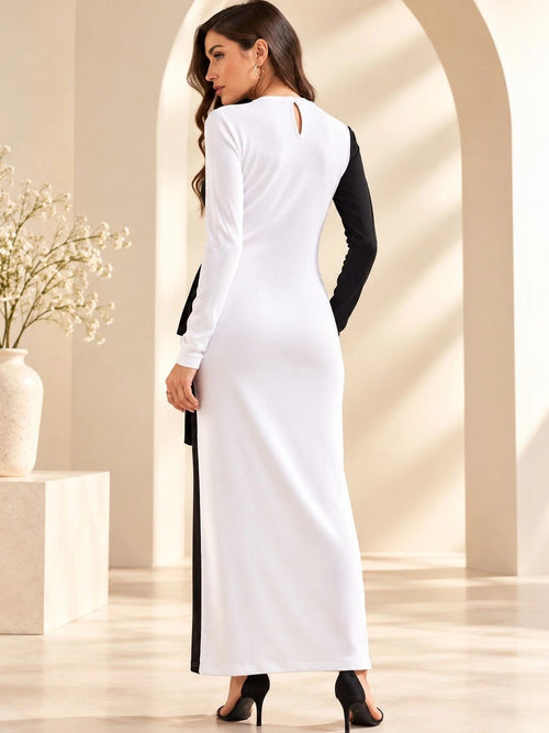 Colour blocked Maxi Dress