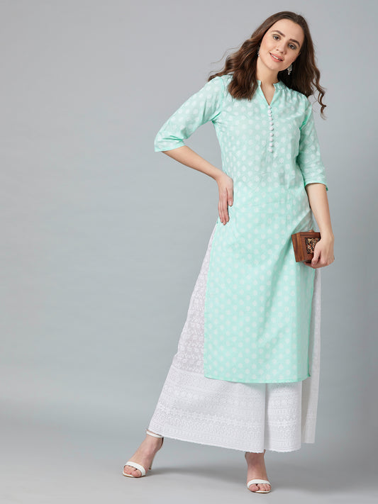 Women Straight Kurta And Palazzo Set