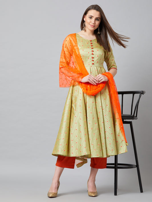 Women Flared Kurta And Pants Set