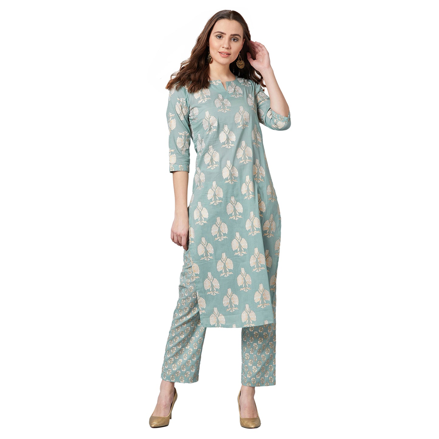 Women Straight Kurta And Palazzo Set