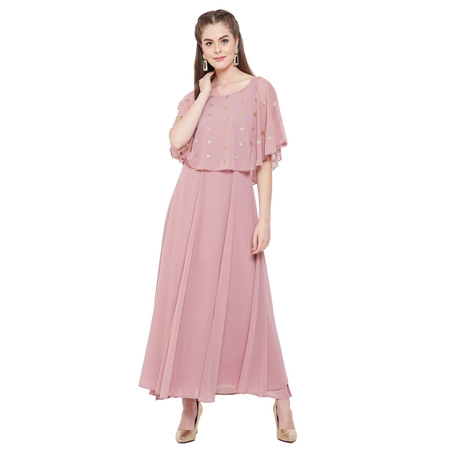 Women's Fit and Flare Maxi Length Dress