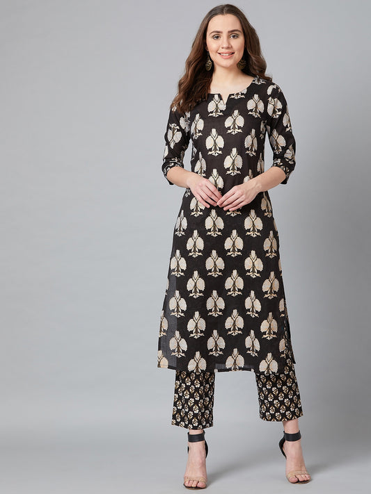 Women Straight Kurta And Palazzo Set