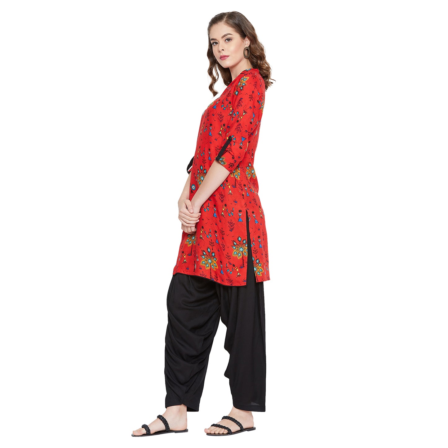 Women's Rayon Straight Kurta and Patiala Set