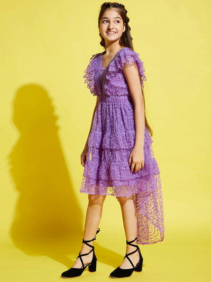 Girls purple fit & flare dress