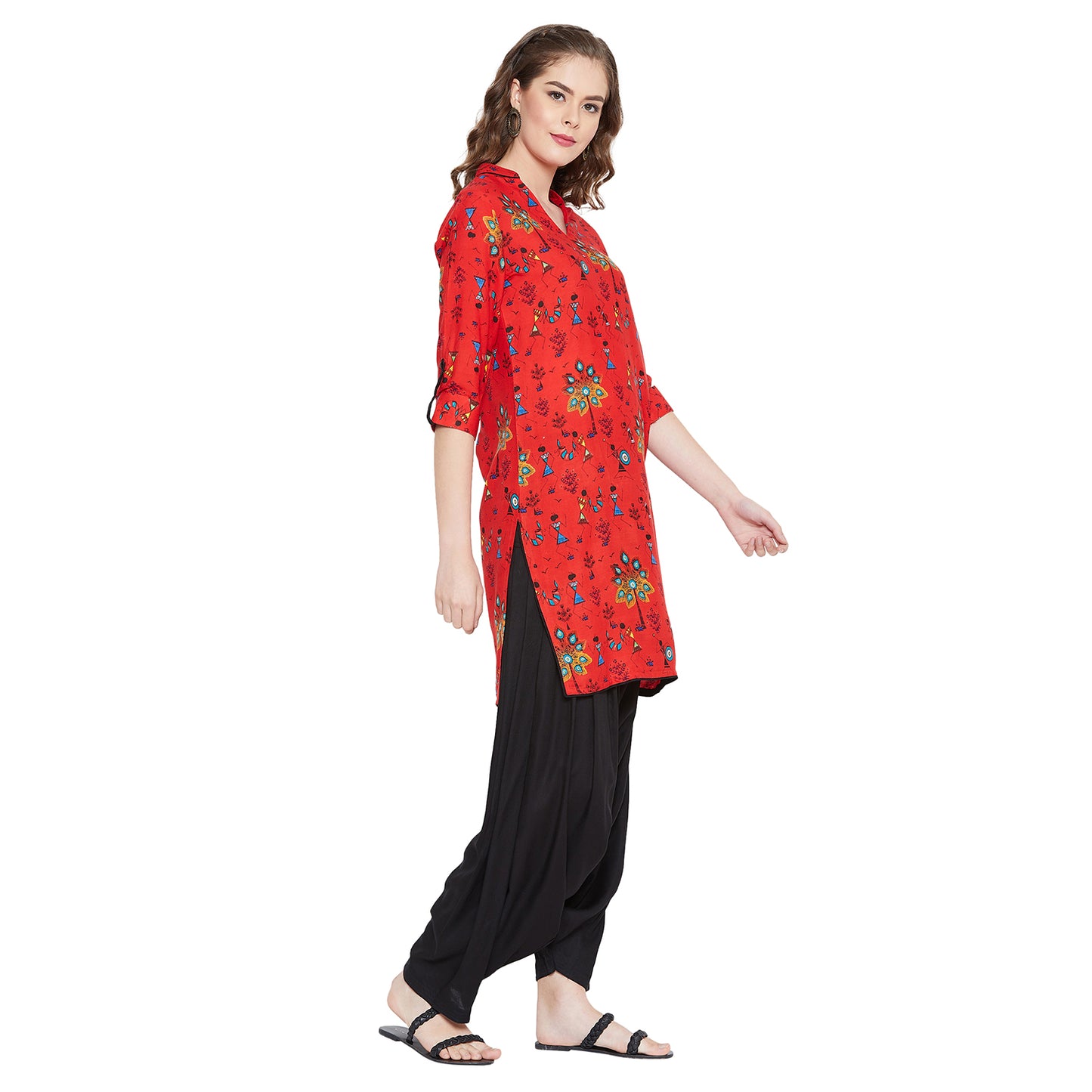 Women's Rayon Straight Kurta and Patiala Set