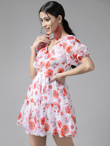 PANIT Off White Floral Dress