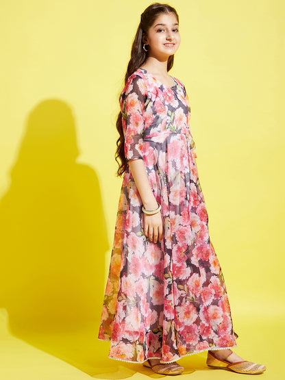 Pink Floral Maxi Maxi Dress