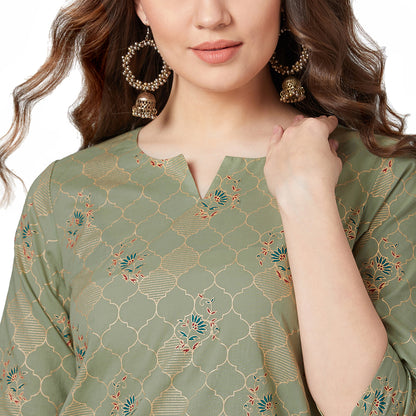 Women Straight Kurta And Palazzo Set