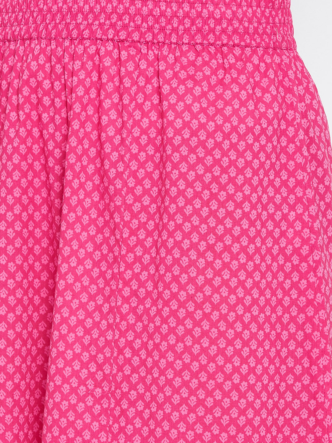 Women Magenta Printed Flared Palazzos