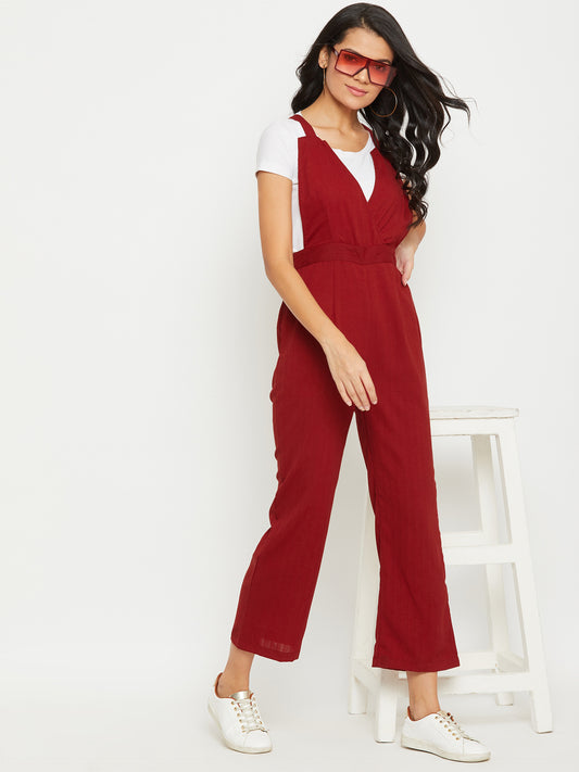 Women's Maroon Jumpsuit