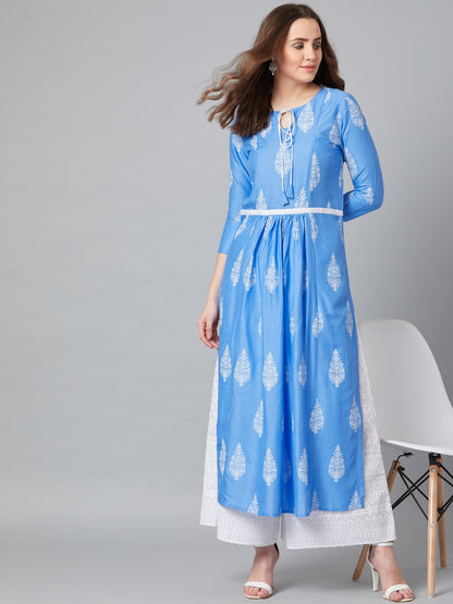 Women A-line Kurta And Palazzo Set