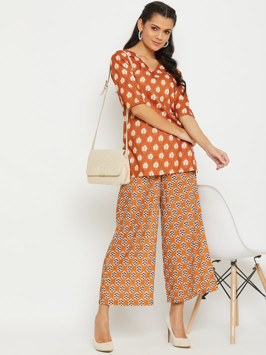 Brown Printed Co-ords Set