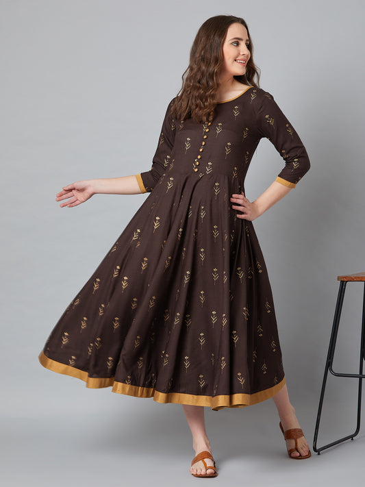 PANIT Women Fit and Flare Midi Dress