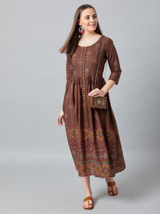 PANIT Women Fit and Flare Midi Dress